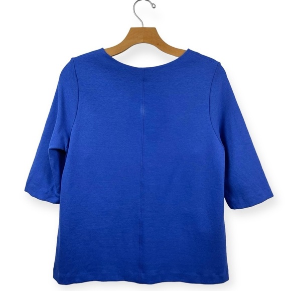 Club Monaco Blue 3/4 Sleeve Swing Ponte Top Size M - Picture 3 of 7